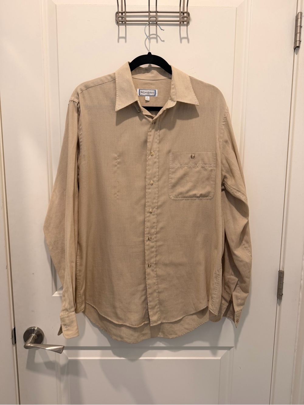 Yves Saint Laurent Long
Sleeve Button Up Shirt Size 15.5 34-35 Tan